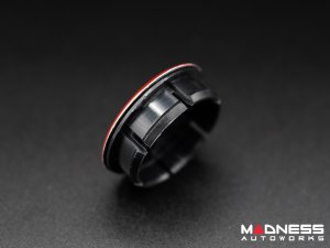 FIAT 500 Center Caps - Red w/ Silver Scorpion